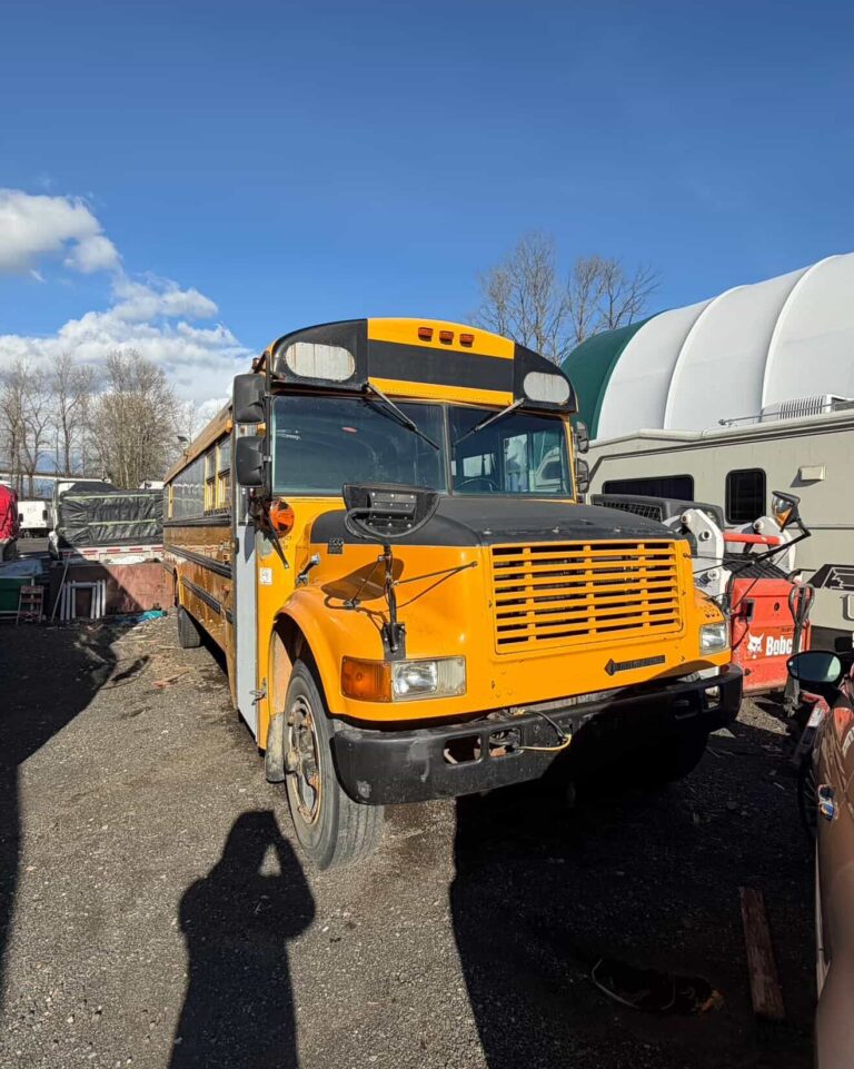 ols damaged school bus being recycled